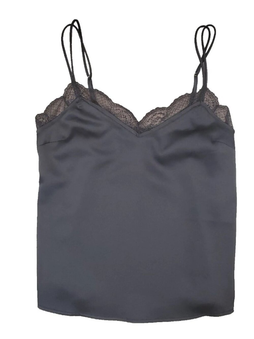 Abercrombie Women's Double Strap Lace Cami in Slate Blue Sz L